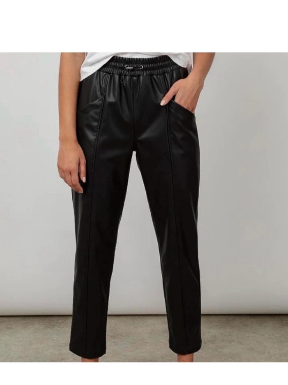 Rails Black Vegan Leather Straight Leg Pants (Jayden)